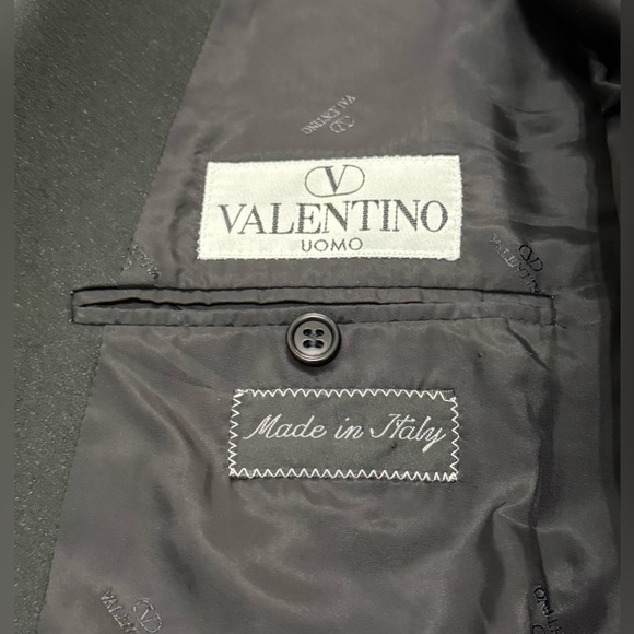 NEW VALENTINO Italy Black 2 Button 100% wool dinner tuxedo jacket Size 42 $4850 - Picture 9 of 12